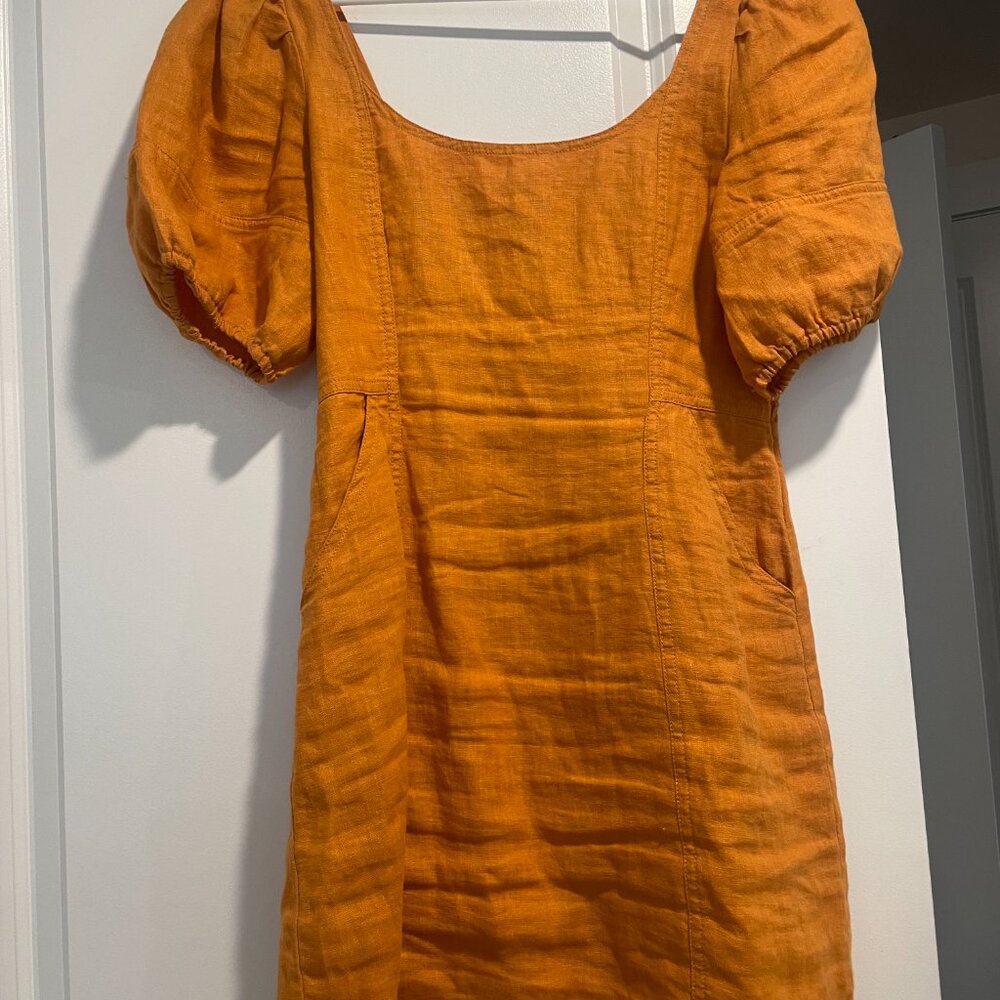 Madewell Square Neck Puff Sleeve Mini Dress